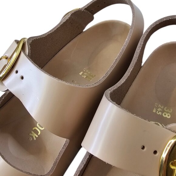 Birkenstock Womens Milano Big Buckle High Shine Sandals, Light Sand, Size 38 / 7 - Picture 9 of 10